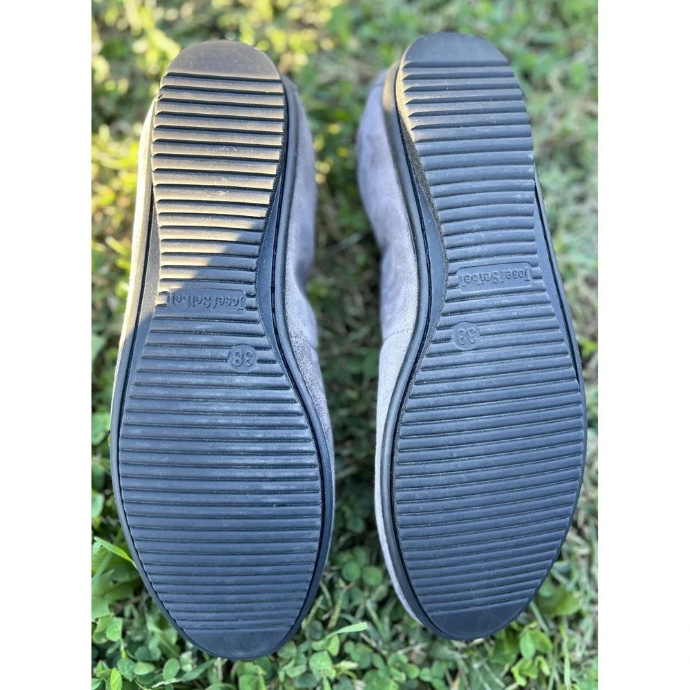 Josef Seibel Ballet Flats Womens 38 US 7‎ Gray Suede Comfort Slip On Shoes